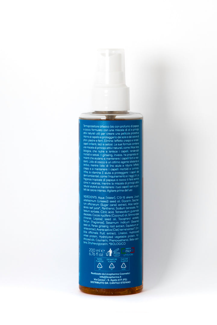 Olio Bifasico Termo‑Protettore per Capelli – Idratante & Anti‑Crespo (150 ml)